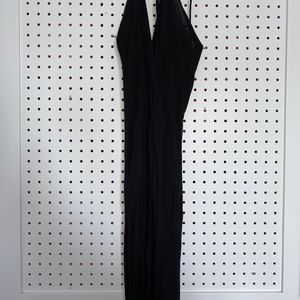 Halter neck black jump suit